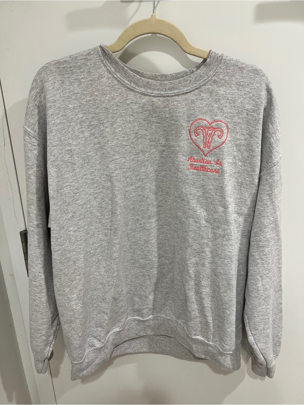 “Abortion is healthcare” grey sweatshirt - L